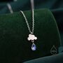 Sterling Silver Rain Cloud With Moonstone Pendant Necklace, thumbnail 2 of 11