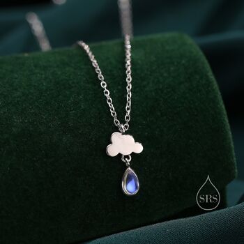 Sterling Silver Rain Cloud With Moonstone Pendant Necklace, 2 of 11