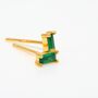 Gold Emerald Cz Stud Earrings, thumbnail 6 of 6