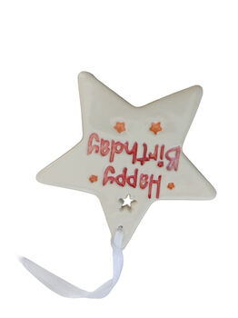 Ceramic Star Hanging Decoration – 'Happy Birthday' Gift, 4 of 8