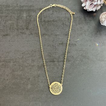 Silver Plated Filigree Disc Necklace, 6 of 9