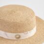 Whispering Sand Vintage Raffia Hat, thumbnail 3 of 4