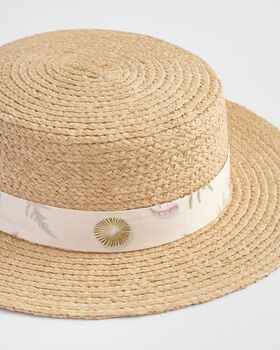 Whispering Sand Vintage Raffia Hat, 3 of 4