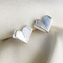 Sterling Silver Tiny Geometric Heart Stud Earrings, thumbnail 1 of 6