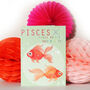 Mini Pisces Zodiac Card, thumbnail 2 of 4