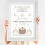 Personalised Keepsake Birth Print Neutral Animal Dreams, thumbnail 1 of 4