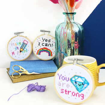 You Are Strong Mini Cross Stitch Kit, 9 of 10