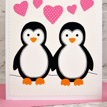 'Penguins' Personalised Engagement Card, 2 of 3
