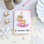 Personalised Baby 1st Christmas Decoration Pink Card, thumbnail 3 of 4
