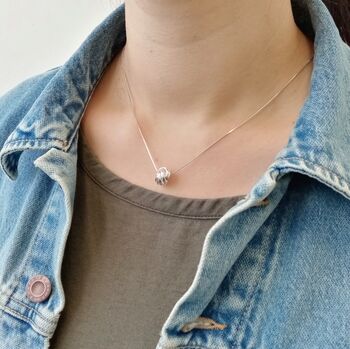 60th Birthday Silver 925 Circles Necklace, 10 of 12