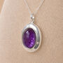 Personalised Sterling Silver Amethyst Gemstone Photo Locket Necklace, thumbnail 1 of 6