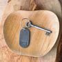 Iron 6th Anniversary Dog Tag Key Ring, thumbnail 3 of 11