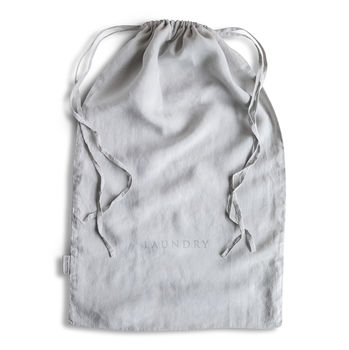 Dove Grey Linen Laundry Bag, 2 of 2