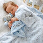 Personalised Blue Elephant Motif Blanket And Comforter, thumbnail 1 of 10