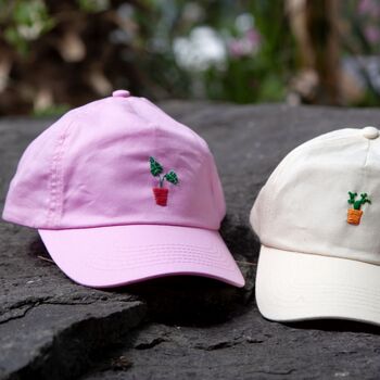 Unisex Hand Embroidered Cap With Houseplant, 3 of 5