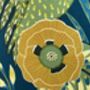 Mustard Flower Teal Lampshade, thumbnail 9 of 9