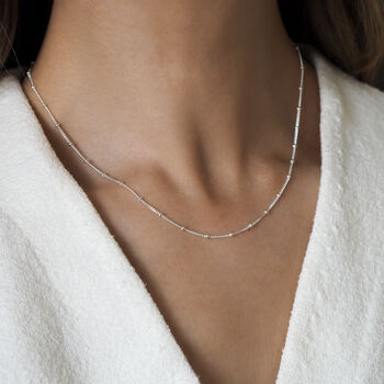 Dana Silver Sterling Satellite Chain Necklace, 4 of 6