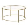 Round Coffee Table Glass Table With Steel Frame, thumbnail 9 of 11