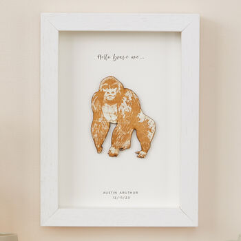 Personalised Gorilla Wall Art New Baby Gift, 2 of 5