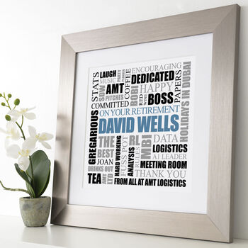 Personalised Retirement Square Word Art, 8 of 12