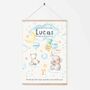 Personalised Keepsake Birth Print Lullaby Animals, thumbnail 3 of 7