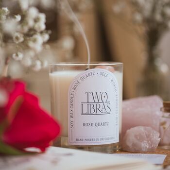 Rose Quartz Crystal Intention Candle A Gift For Love, 3 of 6
