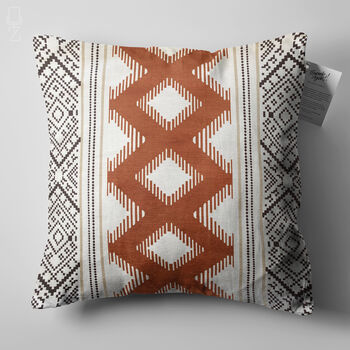 Aztec Cushion Cover With Geometric Brown Lines, 5 of 7