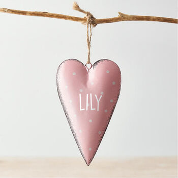Spotty Personalised Hanging Heart, 3 of 4