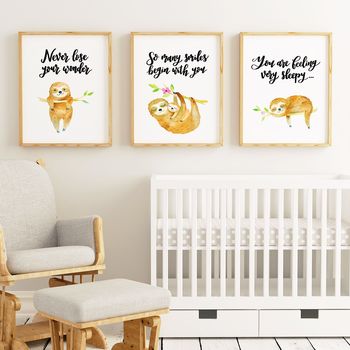 Inspirational Children's Sloth Print Collection, 3 of 8