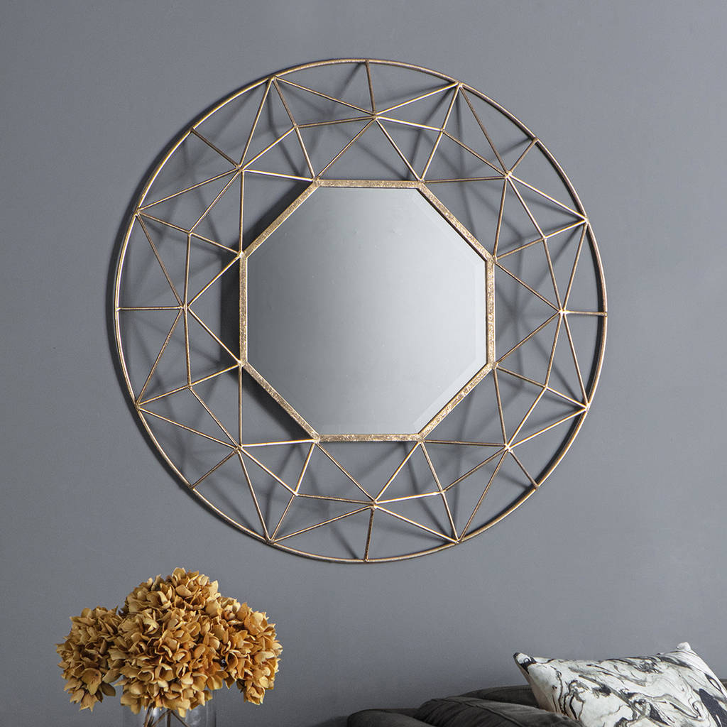 Gold 3D Geometrical Wall Mirror By Primrose & Plum | notonthehighstreet.com