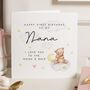 Personalised First Birthday As Nana Card From Baby, thumbnail 1 of 6