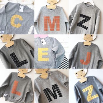 Kids And Babies Personalised Grey Letter Sweatshirt, 5 of 11