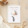 Personalised Rabbit And Balloons Birthday Card, thumbnail 2 of 2