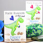 Personalised Dinosaur 'Love You' Blue Birthday Card, thumbnail 5 of 6
