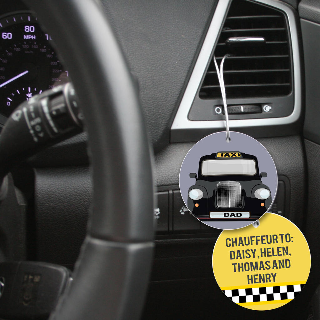 Personalised Car Air Freshener Pack Of Three Taxi By Personalised