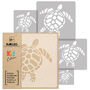 Reusable Plastic Stencils Five Sea Turtle With Brushes, thumbnail 2 of 5