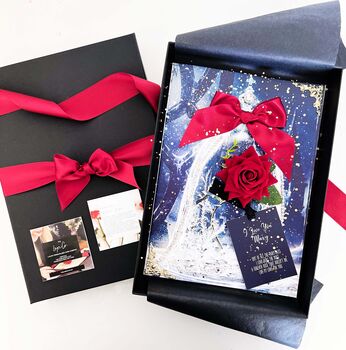 Fairytale Personalised Velvet Rose Christmas Boxed Card, 8 of 8