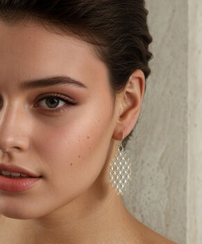 Silver Lace Bohemian Earrings, 3 of 9