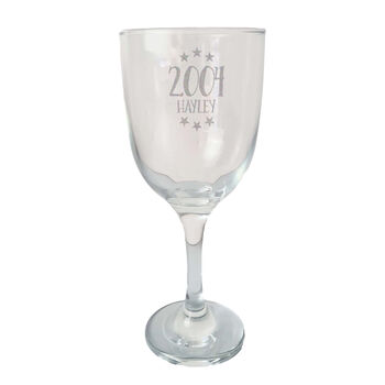 Personalised 18th Birthday Engraved Wine Glass Gift, 6 of 8