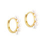 9ct Solid Gold Pearl Hoop Earrings, thumbnail 6 of 7