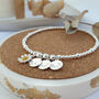 Sterling Silver Personalised Daisy Flower Charm Stretch Bracelet, thumbnail 4 of 5
