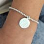 Sterling Silver Sister Beaded Stretch Bracelet, thumbnail 2 of 6
