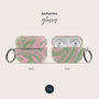 Pink And Green Marble Air Pod Case With Keychain, thumbnail 5 of 6