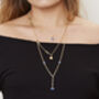 Long Gold Plated Multi Strand Blue Chalcedony Necklace, thumbnail 1 of 5