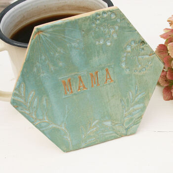 Ceramic Mama Coaster With Wild Flowers, 4 of 7