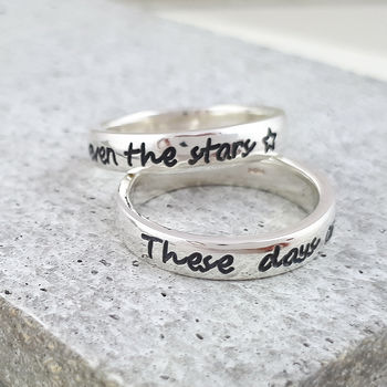 Personalised Unisex Solid Silver Message Ring, 6 of 8