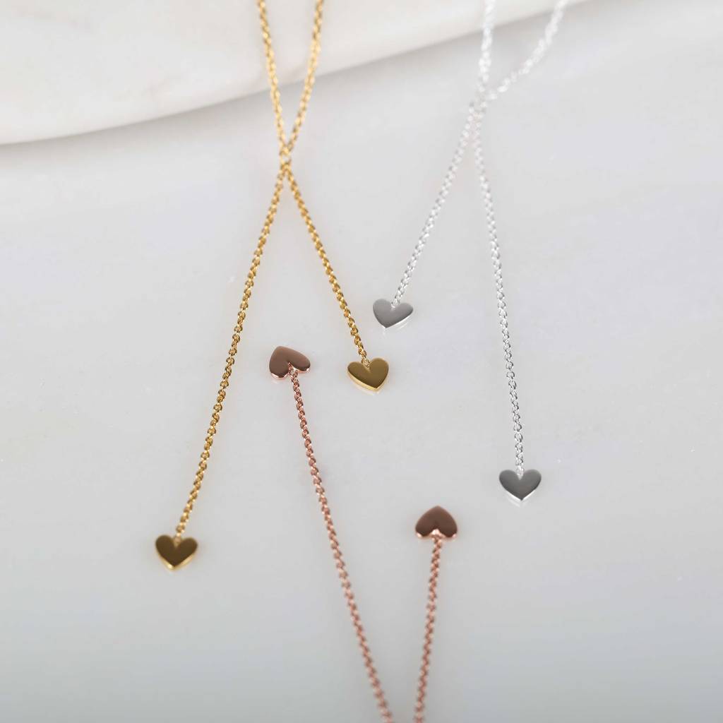 double drop falling hearts necklace by nest | notonthehighstreet.com