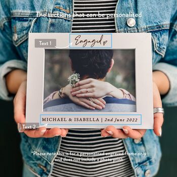 Personalised Couple Engagement Picture Frame Photo Gift, 5 of 12