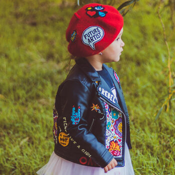 Kids Personalised French Style Beret Hat With Patches, 10 of 12