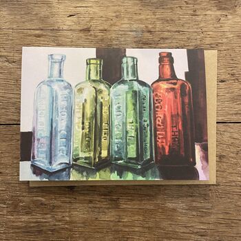 Coloured Glass Bottles Blank Card, 2 of 3